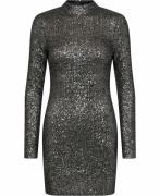 Superdry Sequin Mock Neck Mini Dress Kvinde Gunmetal Sequin Midi Kjole...