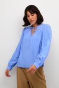 Kaffe Kabarbara Blouse Kvinde Vista Blue Langærmede Bluser Str 40 - ho...