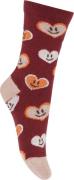 Melton Happy Hearts Socks Str 27/30 - Bordeaux Strømper Bomuld hos Mag...