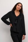 Kaffe Kacassie Blouse Kvinde Black Deep Langærmede Bluser Str 44 - hos...