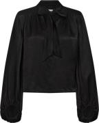 Designers Remix Lucille Bow Blouse Kvinde Sort Toppe Str 40 - hos Maga...