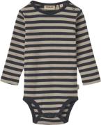 Wheat Basis Body Freddie Str 2 år / 92 cm - Navy Stripe Langærmede Bod...