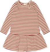 PETIT PIAO Dress L/S Modal Striped Str 92 cm - Chili Pepper/dark Kjole...