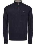 Morris Stockholm Merino John Zip Mand Navy Sweaters Str L Merino - hos...