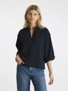 Neo Noir Luma Crepe Blouse Kvinde Navy Langærmede Bluser Str 44 - hos ...