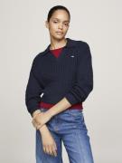 Tommy Hilfiger TJW Cable Rugby Sweater Kvinde Dark Night Navy Melange ...