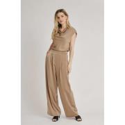 A-VIEW Anna Pants Kvinde Camel Bukser Med Brede Ben Str 40 - hos Magas...