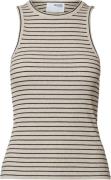 Selected Femme Slfanna Oneck Striped Tank TOP NOO Kvinde Oatmeal/w. Bl...