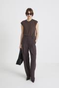 Stylein Boville Trousers Kvinde Dark Brown Bukser Med Lige Ben Str L -...