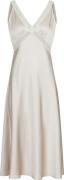 Neo Noir Vanilla Heavy Sateen Dress Kvinde Champagne Midi Kjoler Str 4...