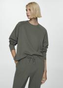 MANGO Decorative Stitching Sweatshirt Kvinde Beige - Khaki Langærmede ...