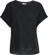 Sorbet Sbjacey Flower TEE Kvinde Jet Black Kortærmede T-shirts Str S/M...