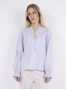 Neo Noir Brielle Stripe Shirt Kvinde White/light Blue Langærmede Bluse...