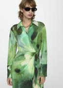 MANGO Printed bow Dress Kvinde Green Korte Kjoler Str S - hos Magasin