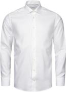 ETON Slim Fit White Semi Solid Cotton & Tencel Lyocell Shirt Mand Hvid...