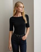 Lauren Ralph Lauren Rfnd Strtch 1X1 Ribelb SLV BT NK T Kvinde Sort Kor...