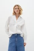 InWear Lulaiw Blouse Kvinde Pure White Langærmede Bluser Relaxed Fit S...