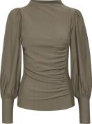 Gestuz Rifagz Puff Blouse Kvinde Earth Langærmede Bluser Str L - hos M...