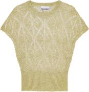 Ganni Metallic Top Kvinde Golden Toppe Str L - hos Magasin