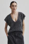 Second Female Camryn Mohair Blend Knit Vest Kvinde Volcanic Ash Sweate...