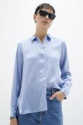 InWear Leonore Shirt Premium 100% Silk Kvinde Blue Serenity Langærmede...