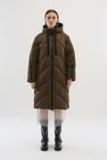 Karen by Simonsen Kbpolly Long Jacket Kvinde Potting Soil Dunjakker St...