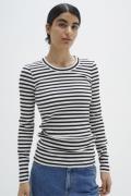 InWear Dagnaiw Striped Tshirt LS Kvinde Whisper White / Marine Blue La...