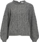 Object Objsmilla Knit RE L/S Pullover CC1 Kvinde Medium Grey Melange T...