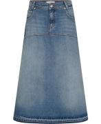 Ba&sh Skirt Valentia Kvinde Lightusedblue Maxi Nederdele Str L - Bomul...