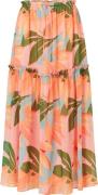 Rosemunde Recycled Chiffon Skirt Kvinde Tropical Leaves Print Maxi Ned...