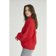 A-VIEW Patrisia Solid Knit Pullover Kvinde Red Sweaters Str XS - hos M...