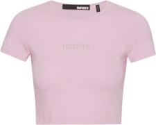 ROTATE Birger Christensen Cropped Logo Tshirt Kvinde Orchid Pink Kortæ...