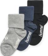 Hummel Sora 3pack Sock Str 18-20 - Black/grey Melange/blue Nights Strø...