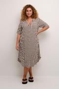 Kaffe Curve Kcsumma Kaftan Dress Kvinde Feather Gray/dark Grey Midi Kj...