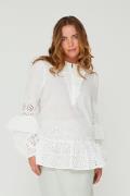 A-VIEW Kara Blouse Kvinde White Langærmede Bluser Str 40 - hos Magasin