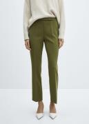 MANGO Belt Straightfit Trousers Kvinde Green Bukser Med Smalle Ben Str...