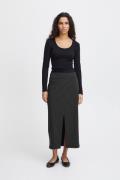 ICHI Ixkate Long SK Kvinde Dark Grey Melange Maxi Nederdele Str L - ho...