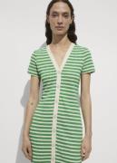 MANGO Striped Jersey Dress Kvinde Green Midi Kjoler Str L - hos Magasi...