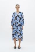 InWear Basiraiw Wrap Dress Kvinde Blue Floaty Flower Midi Kjoler Str 4...