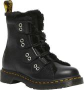 Dr. Martens 1460 Ltt Fl Black Milled Nappa+Wanama+Milo Fur Kvinde Blac...