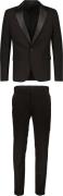 Lindbergh Stretch Tuxedosuit Mand Black Jakkesæt Slim Fit Str 58 - hos...