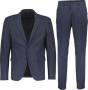 Lindbergh Suit med let Stretch Mand Blue Mel Jakkesæt Slim Fit Str 40 ...