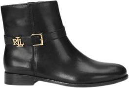 Lauren Ralph Lauren Burnished Calfbrooke-bo-bte Kvinde Sort Ankelstøvl...