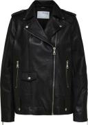 Selected Femme Slfmadison Leather Jacket Noos Kvinde Sort Læderjakker ...