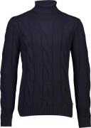 Lindbergh Mega Cable Rollneck Mand Blå Turtlenecks Str L - hos Magasin