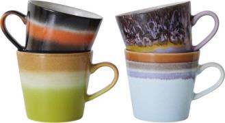 HK Living 70s Ceramics Cappuccino Mugs Solid set of 4 Multi - Kopper M...