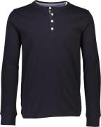 Lindbergh Solid Granddad L/S Mand Sort Langærmede T-shirts Str L - hos...