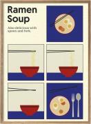 Poster & Frame Rosi Feist Ramen Soup Flerfarvet Str 50 x 70 cm - Plaka...