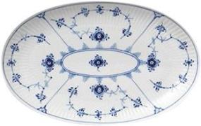 Royal Copenhagen Blue Fluted Plain Oval Asiette 23,5cm Hvid, Blå Str 2...