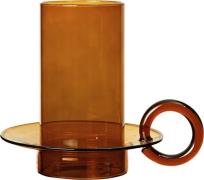 ferm LIVING Luce Candle Holder Amber Amber Str ACCESSORIES - Kronelyse...